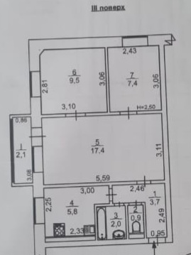 Трикімнатна квартира на проспекті Небестної Сотні вул.